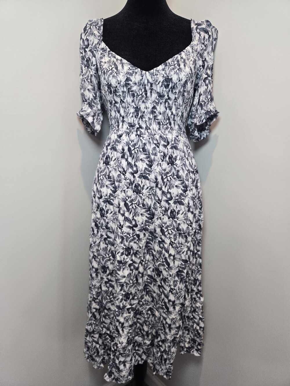 Abercrombie & Fitch Dress Women's Medium Casual Puff Sleeve Floral Summer